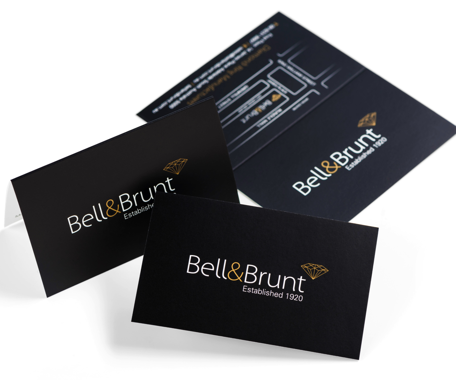 Refreshing a prestige brand.Bell & Brunt is a family-owned manufacturing jeweller that specialises in handcrafted engagement and wedding rings.  With a proud history of almost 100 years in business, Bell & Brunt asked CASTONDESIGN to refresh their brand to better reflect their modern but timeless range of jewellery. Working closely with the family to a tight brief, our brand strategy included redesigning the logo and all visual communication including store signage, corporate stationery, their online presence and advertising.