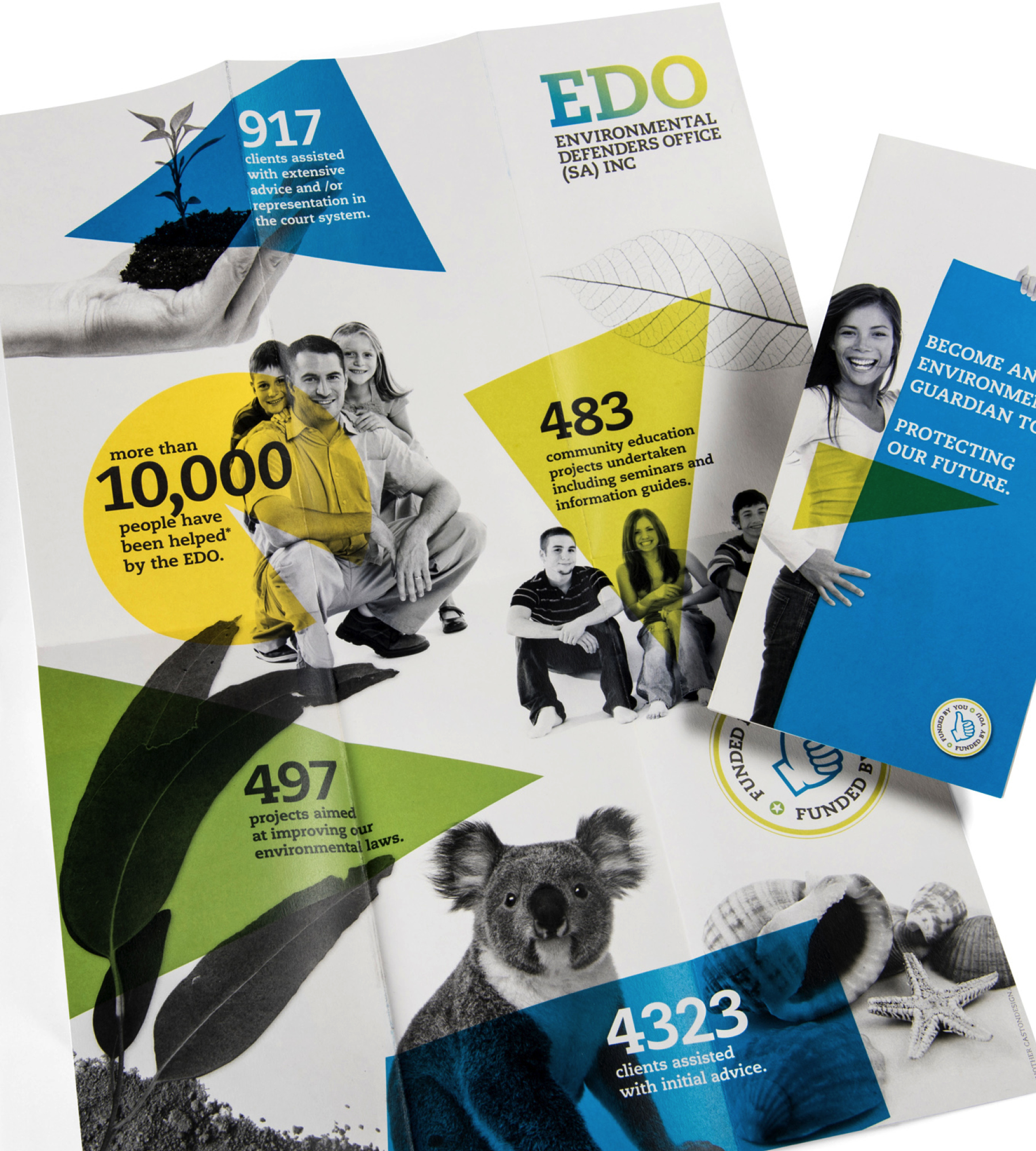 EDO (Environmental Defenders Office SA) - Connecting clients with a cause. Together we developed a series of print and online campaigns that included postcards, posters and electronic direct mail. Overall results saw a 60 percent increase in community awareness, positive perceptions and an increased uptake of services.