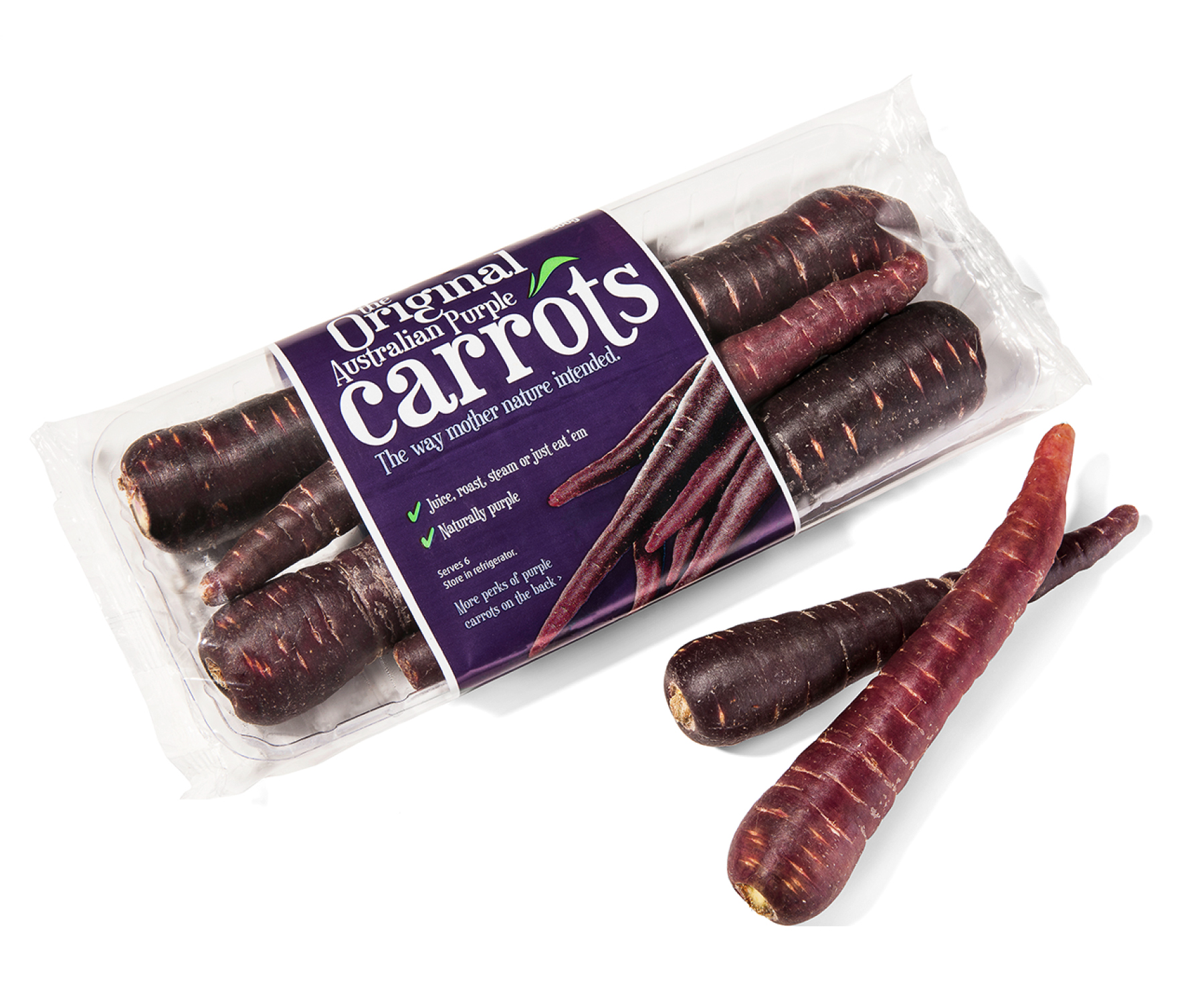 Three Brothers - Packaging carrots with character. Tasmania's largest carrot grower, Three Brothers, is situated in the pristine Forth Valley where the rich volcanic soil and cool, crisp air produce perfect growing conditions.  The proud owners Mike, Rick and Jim Ertler wanted packaging that highlighted the quirky nature of their Original Tasmanian Purple and Chantenay Carrots. Our brand strategy highlights the nutritional perks of eating purple carrots and their more common, but equally fresh orange cousins. Our packaging solutions and website weaves a story around their product range which also includes Brussels sprouts.